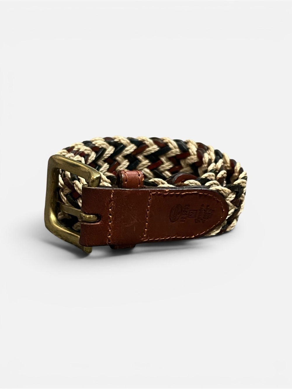 Fossil Genuine Leather Braided Belt 33"x1"